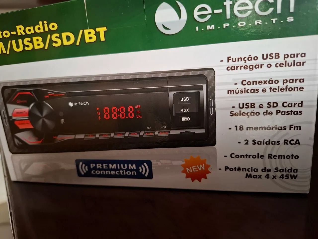 Auto-Rádio E-Tech FM/USB/SD/BT - Foto 2