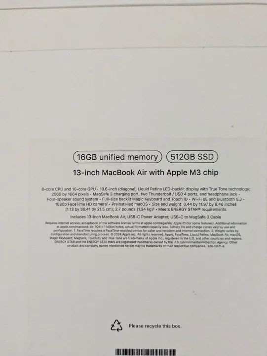Notebook Apple MacBook Air M3 512 GB SSD e 16gb memoria - Foto 4