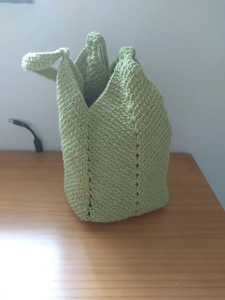 Bolsa de crochê verde
