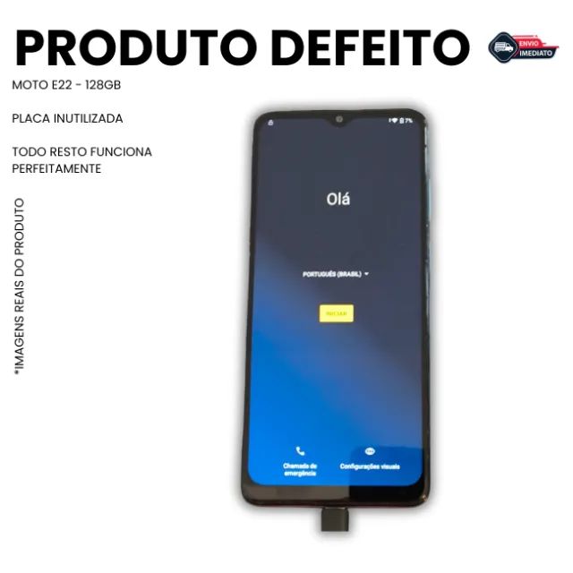 Moto E22 Para Peças ? Tela, Bateria, Câmera OK  - Placa Inutilizada - Envio Rápido ?