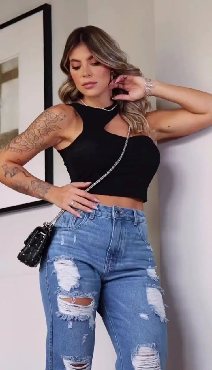 Calça Jeans Destroyed - Foto 4