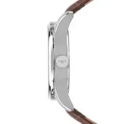 Relógio Analógico, Caixa em Metal e Pulseira de Couro Marrom, Technos. - Foto 3