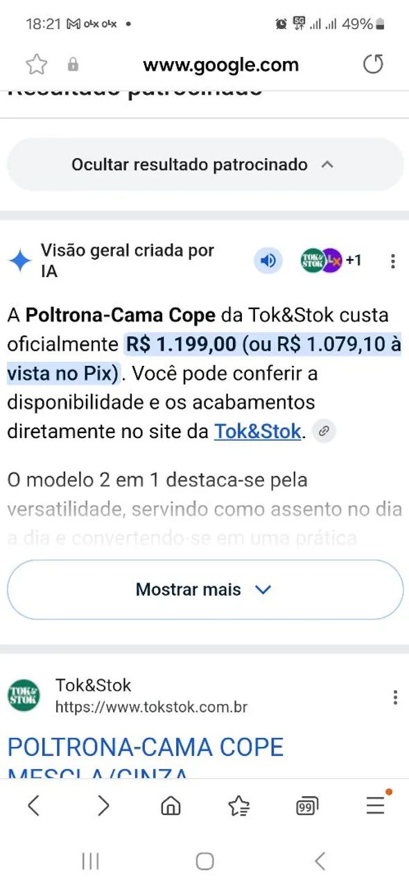 POLTRONA CAMA COPE TOK STOK ! - Foto 3