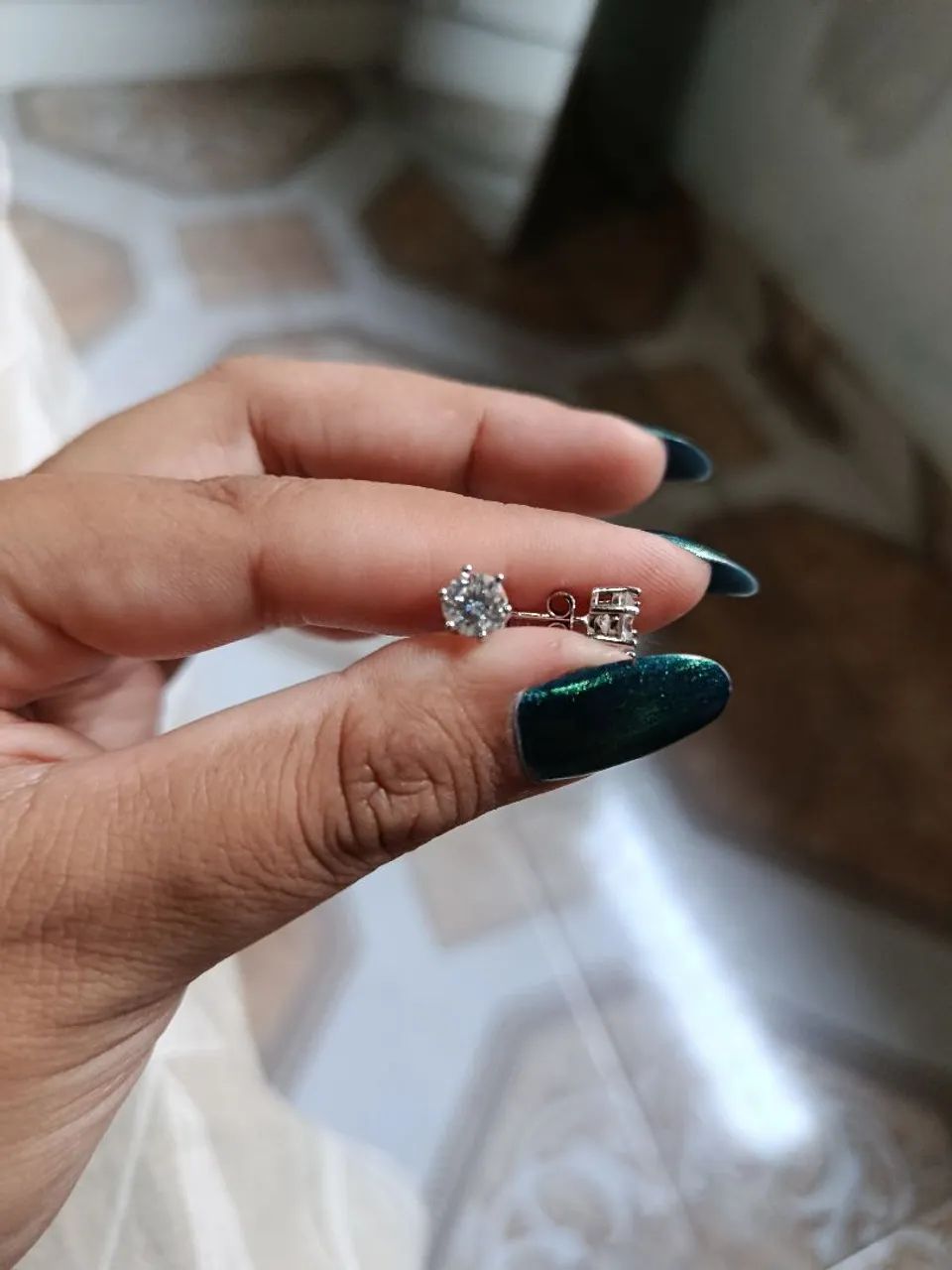 Brincos moissanite 6mm - Foto 2