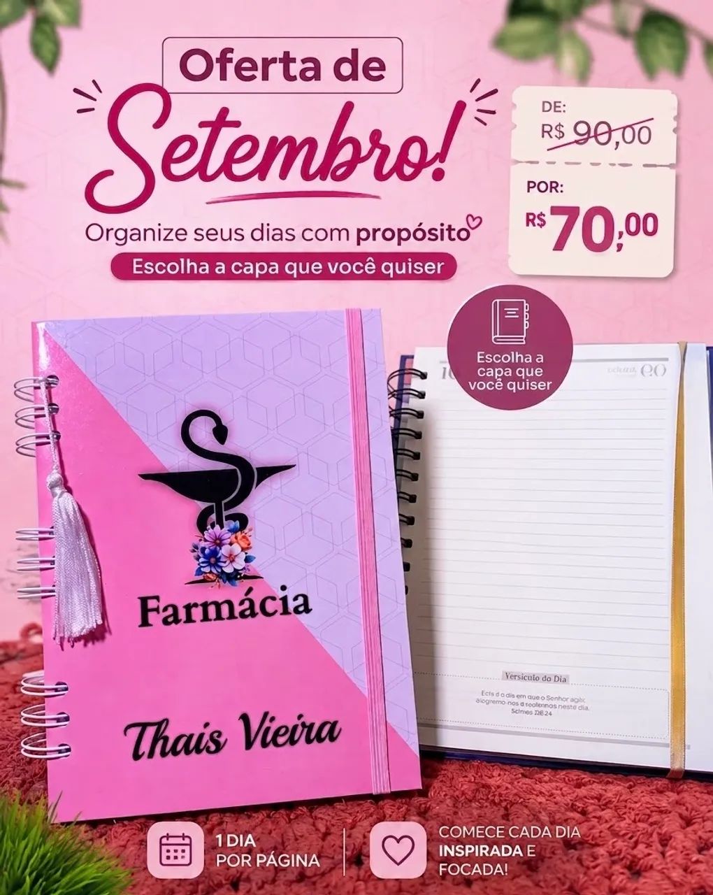 Agenda Personalizada com versículos bíblicos 