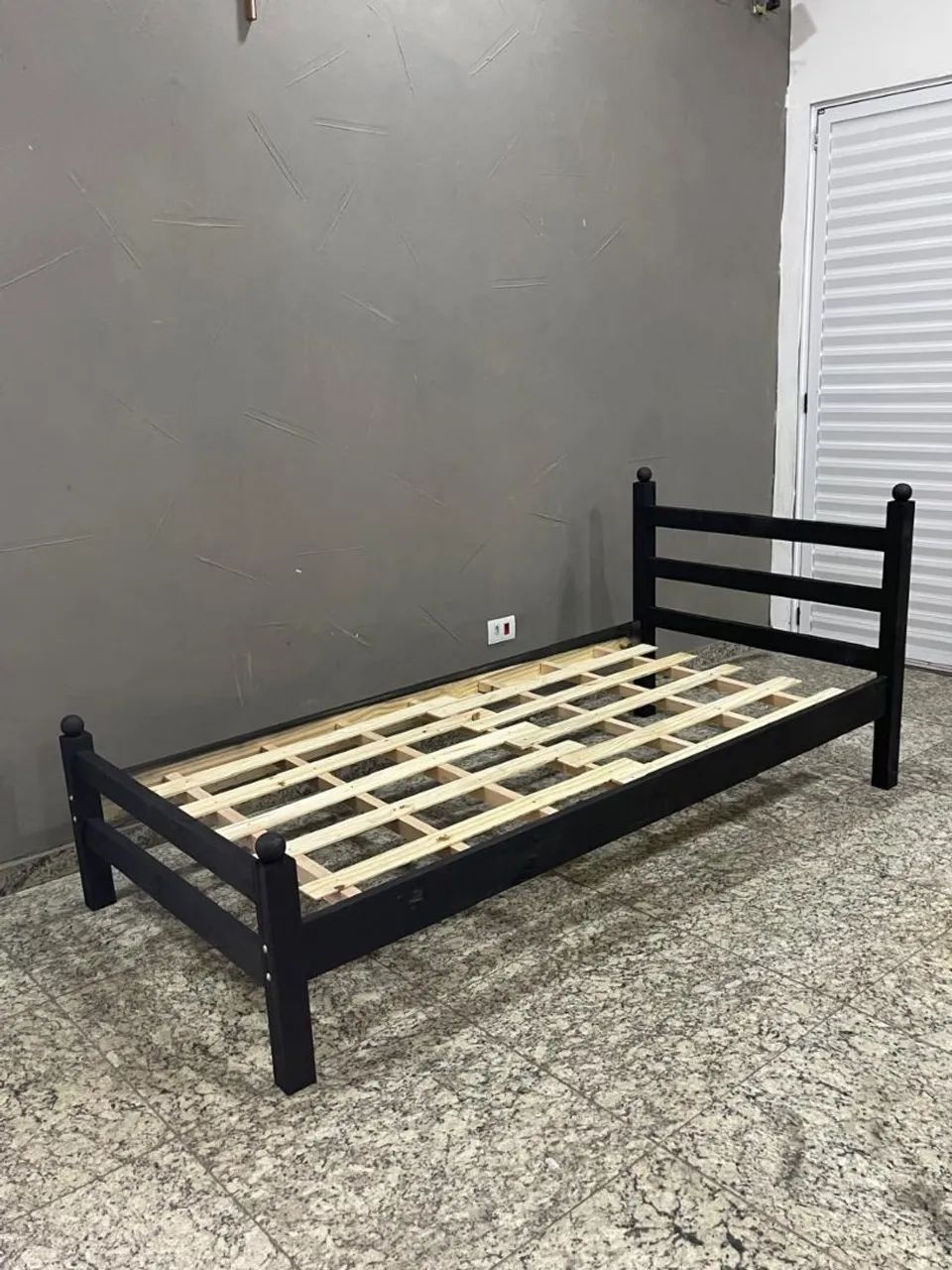cama de solteiro madeira maciça eucalipto rústico tratado <br> - Foto 3