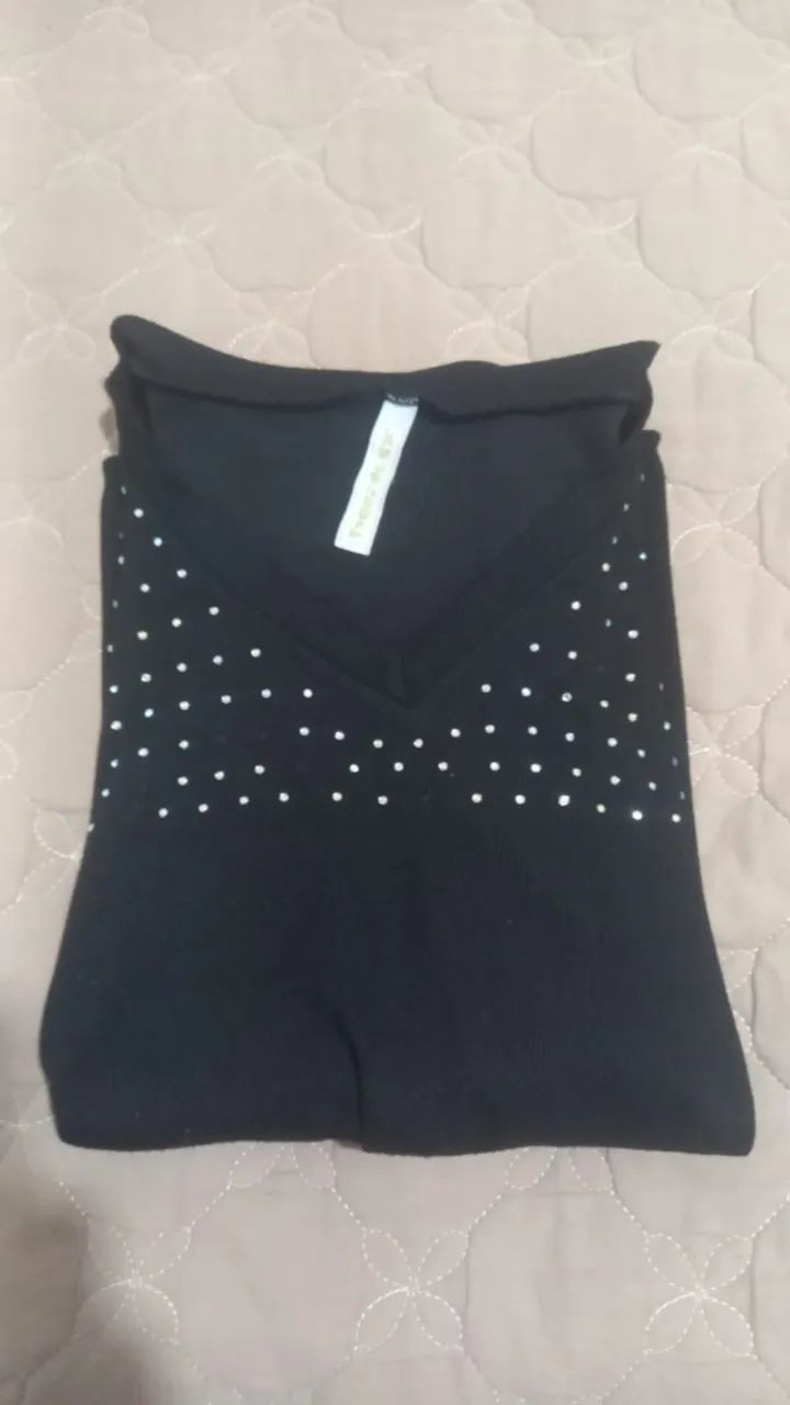Blusa manga longa linho tamanho M usada. - Foto 5