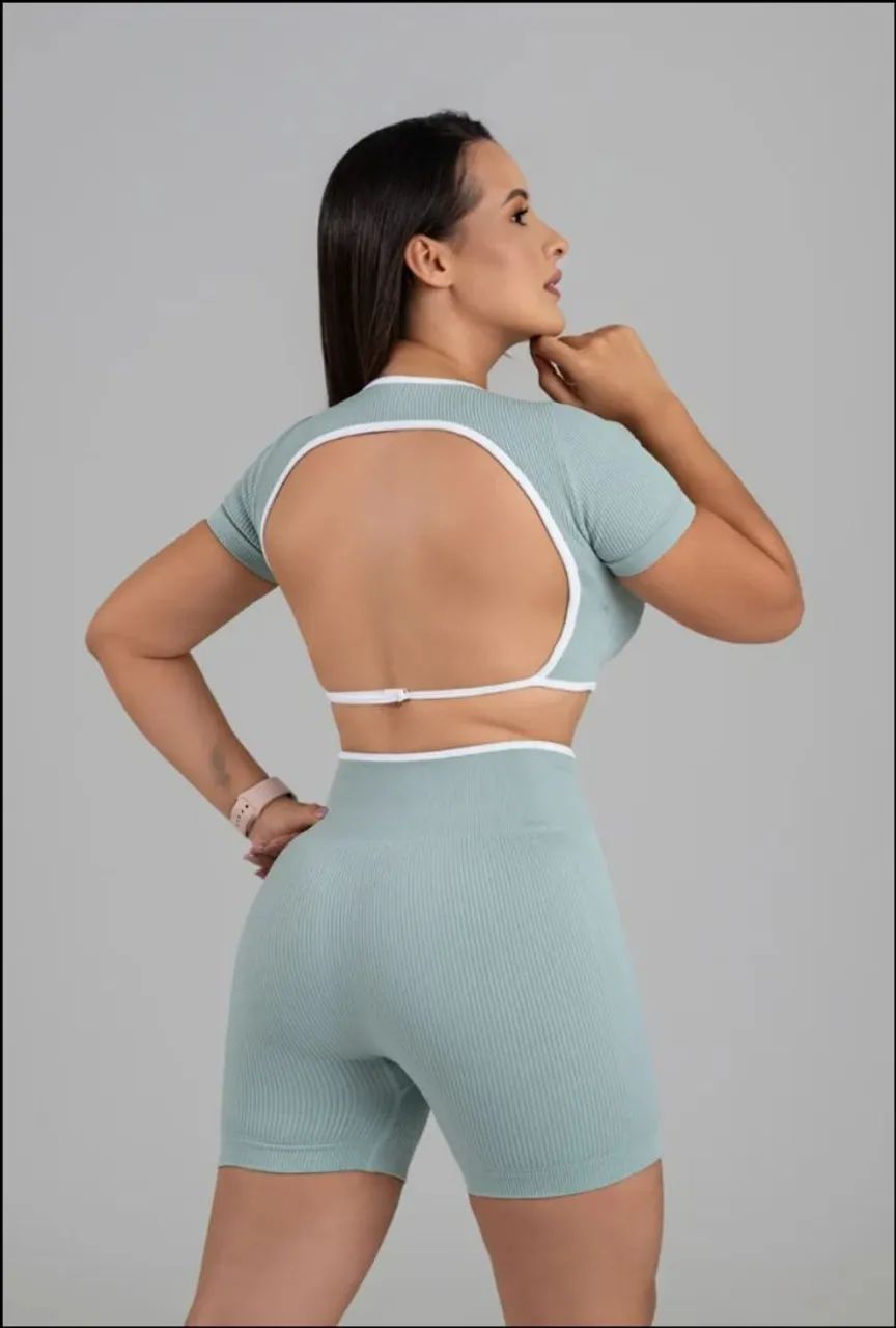 Conjunto short canelado premium academia fitnes  - Foto 3