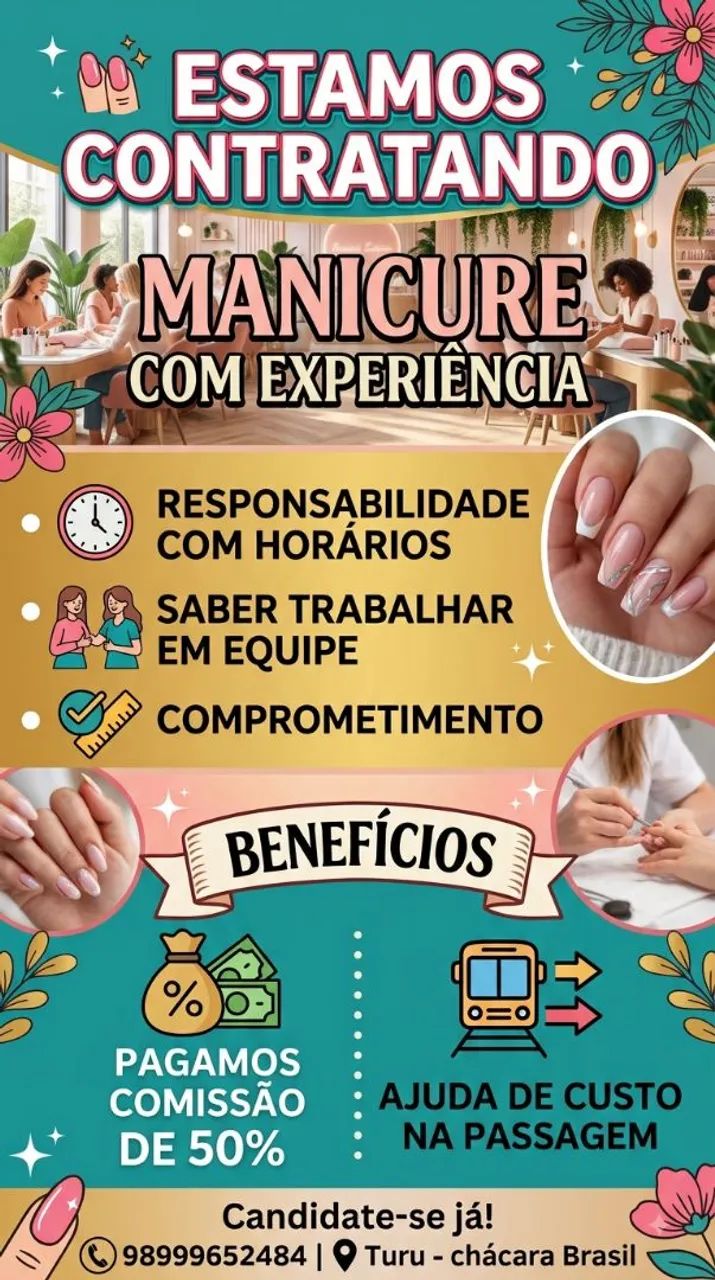 Estamos contratando Manicure