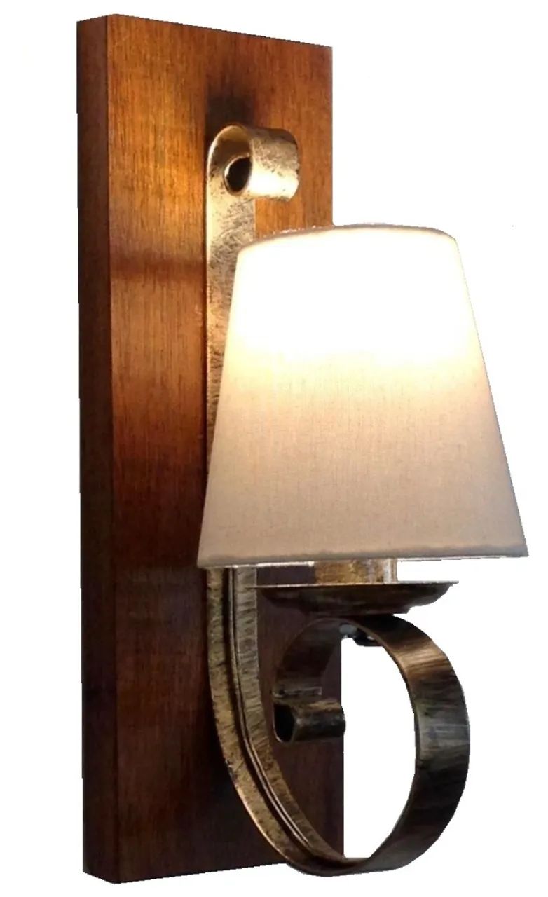 Arandela rústica madeira com cúpula para 1 lampada E-27 - Foto 2