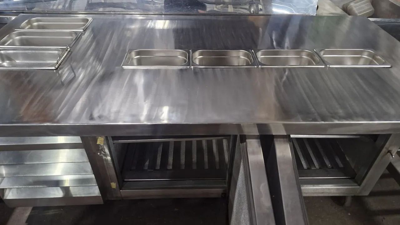 Refrigerador C/Bancada e Condimentadora inox - Foto 3