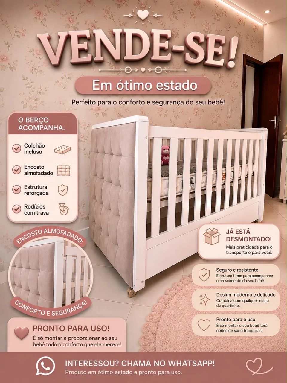 Berço enorme e super resistente 