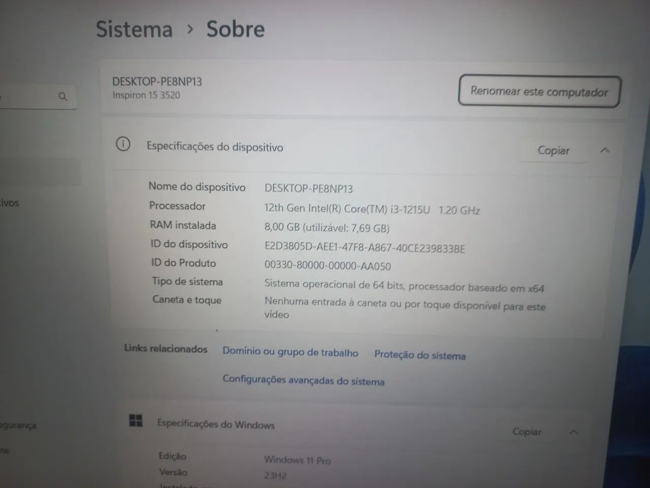 Notebook Dell 15 3520 - I3 12th - 8gb - VER ANÚNCIO  - Foto 4