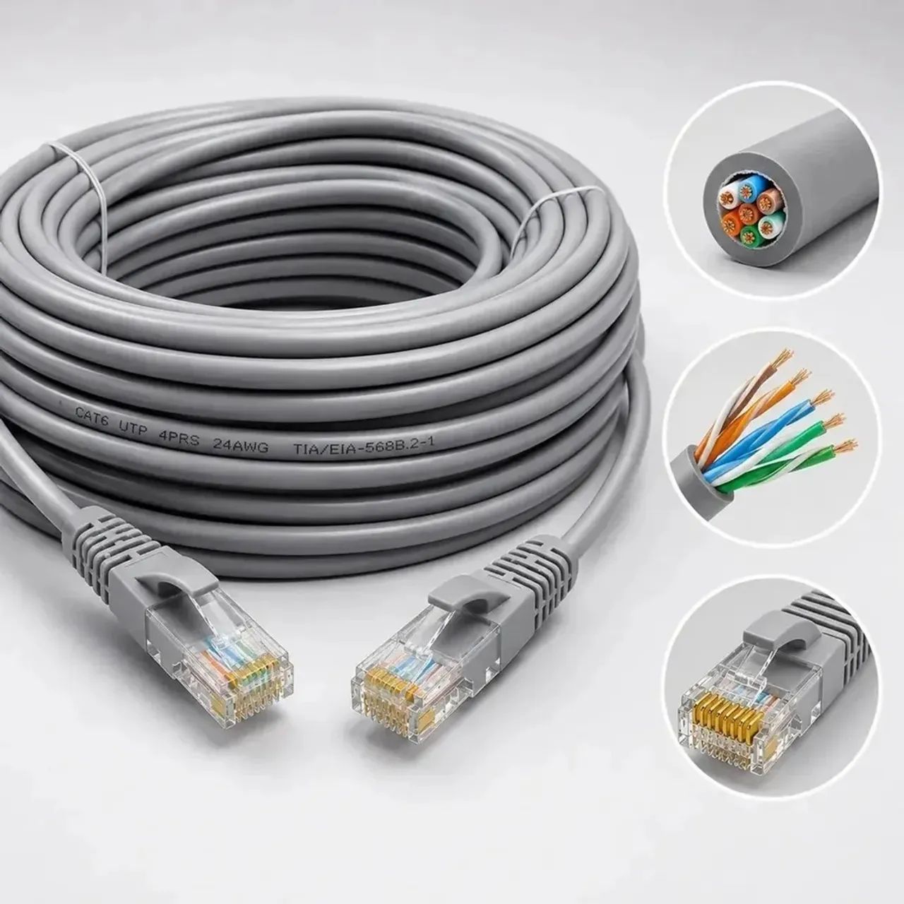 Cabo de Rede com 40 Metros Cat6 para CFTV e Rede, Até 1000Mbps - Onex  - Foto 4