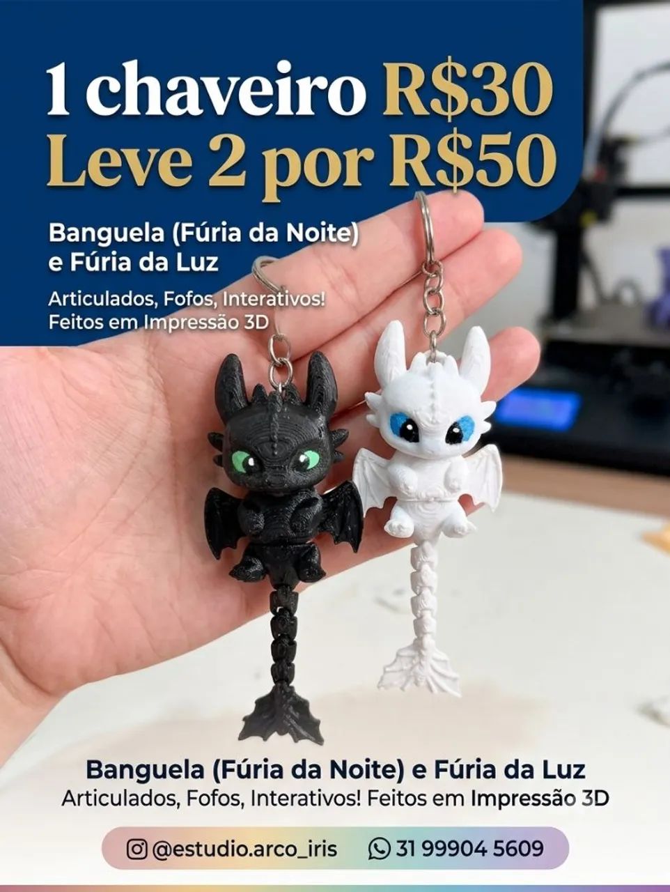Chaveiro como treinar seu dragão 