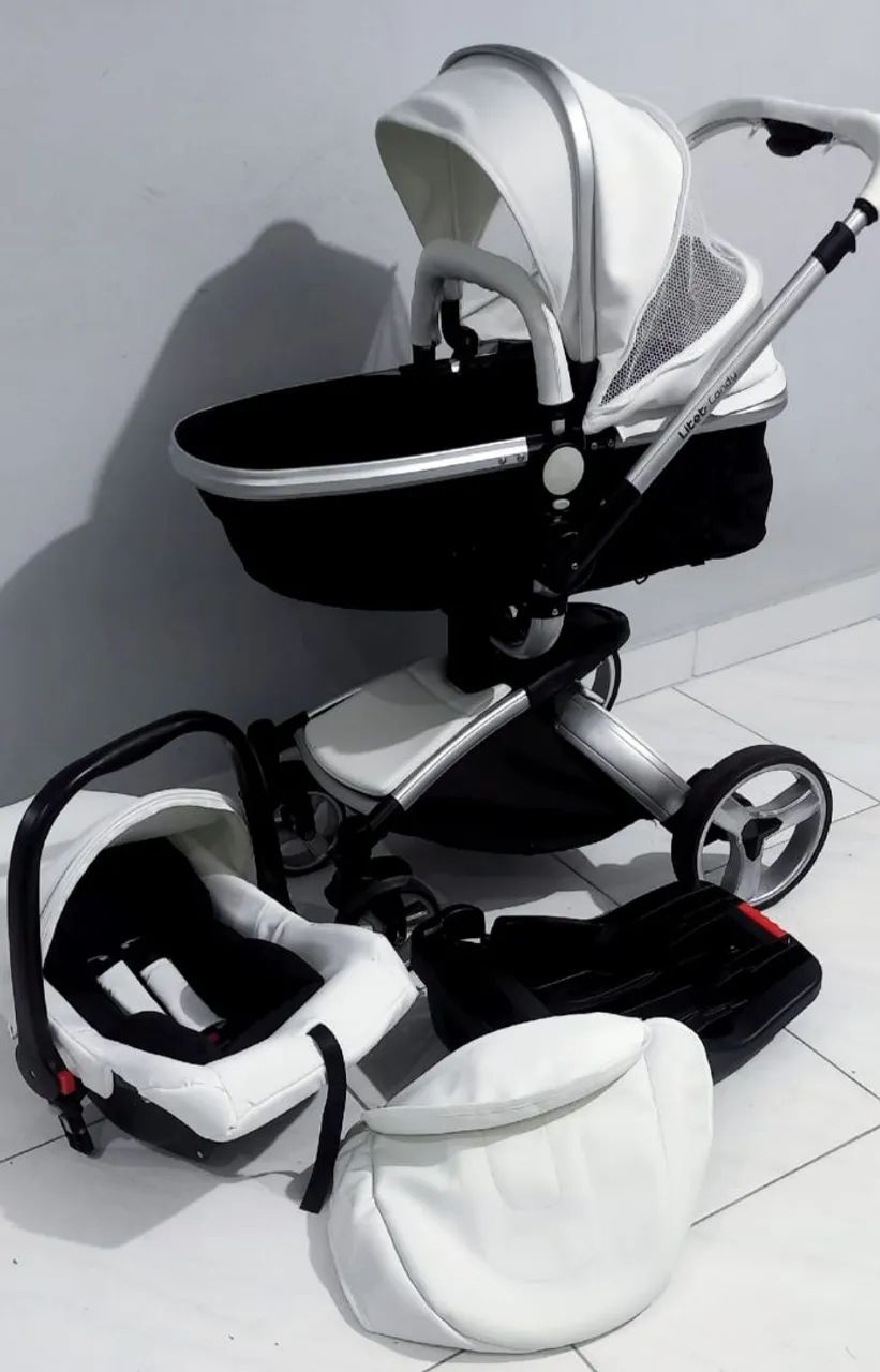 Carrinho Litet Candy giro 360+Bebê Conforto+Base