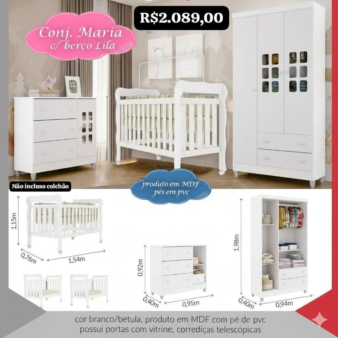 Quarto de bebê Maria completo. - Foto 2