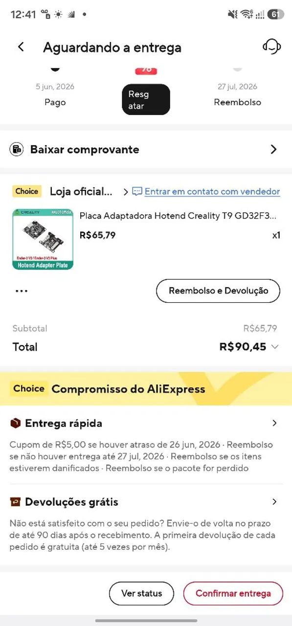 Placa extrusora ender 3v3 
