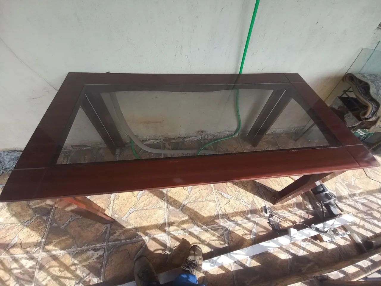 Mesa tampo de vidro