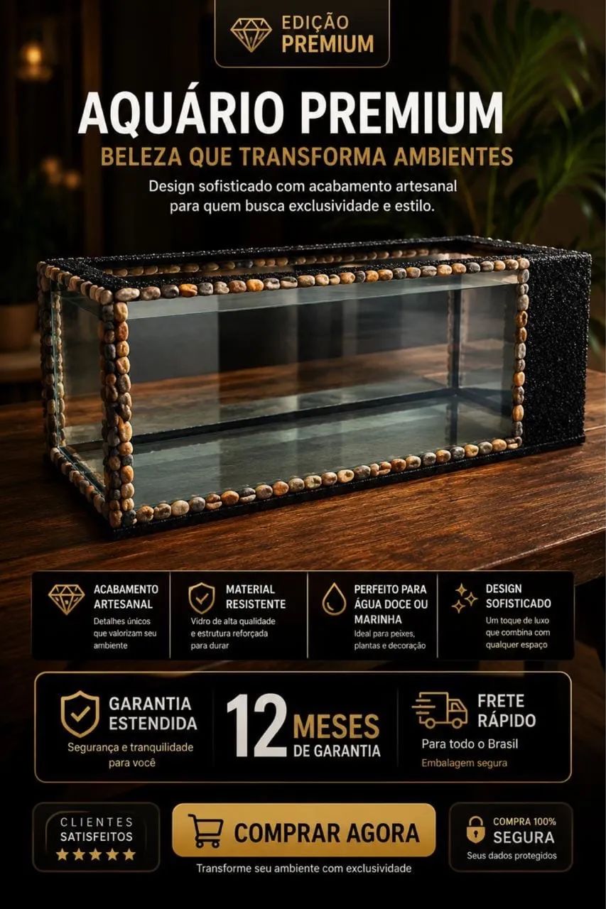 Aquário artesanal 160 litros 