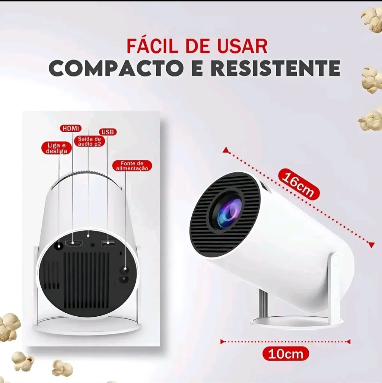 Projetor 4k | HD | 150 POLEGADAS | celular | TV | xbox | ps5 | PC | wifi | Bluetooth  - Foto 4