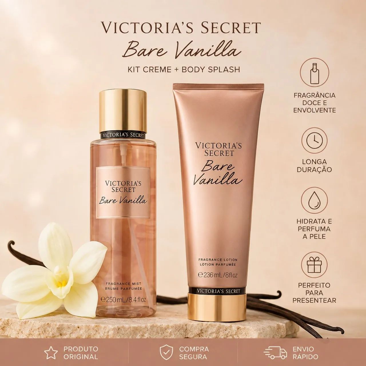 Kit vitória secrets vanilla bare