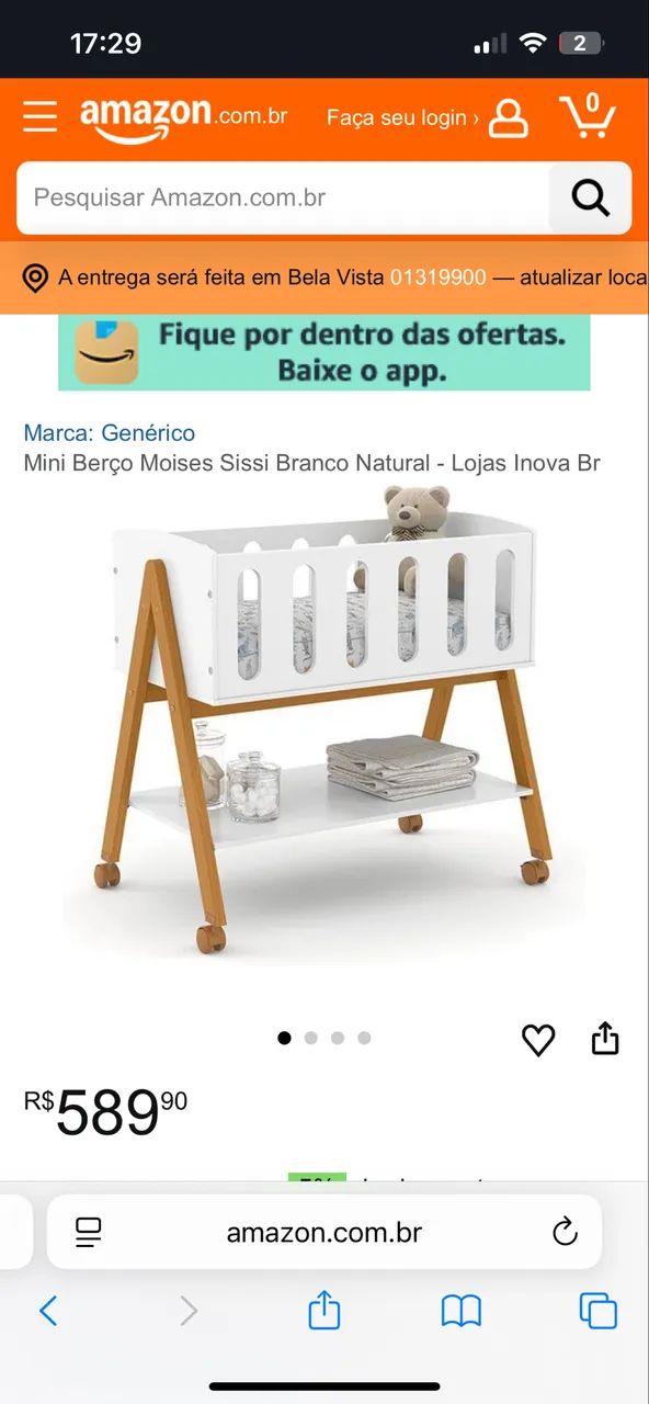 Mini berço com colchão  - Foto 3