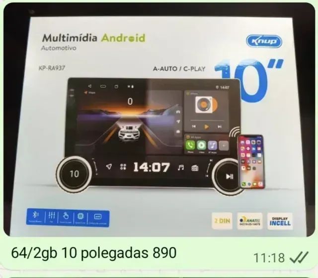 Multimídia 10 polegadas 64gb Android 15;;;