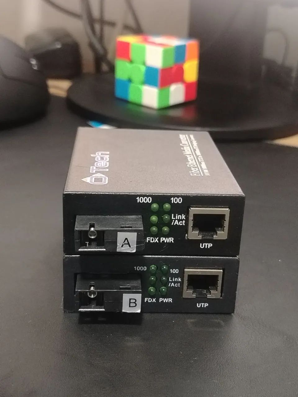 Par de conversor de mídia gigabit 