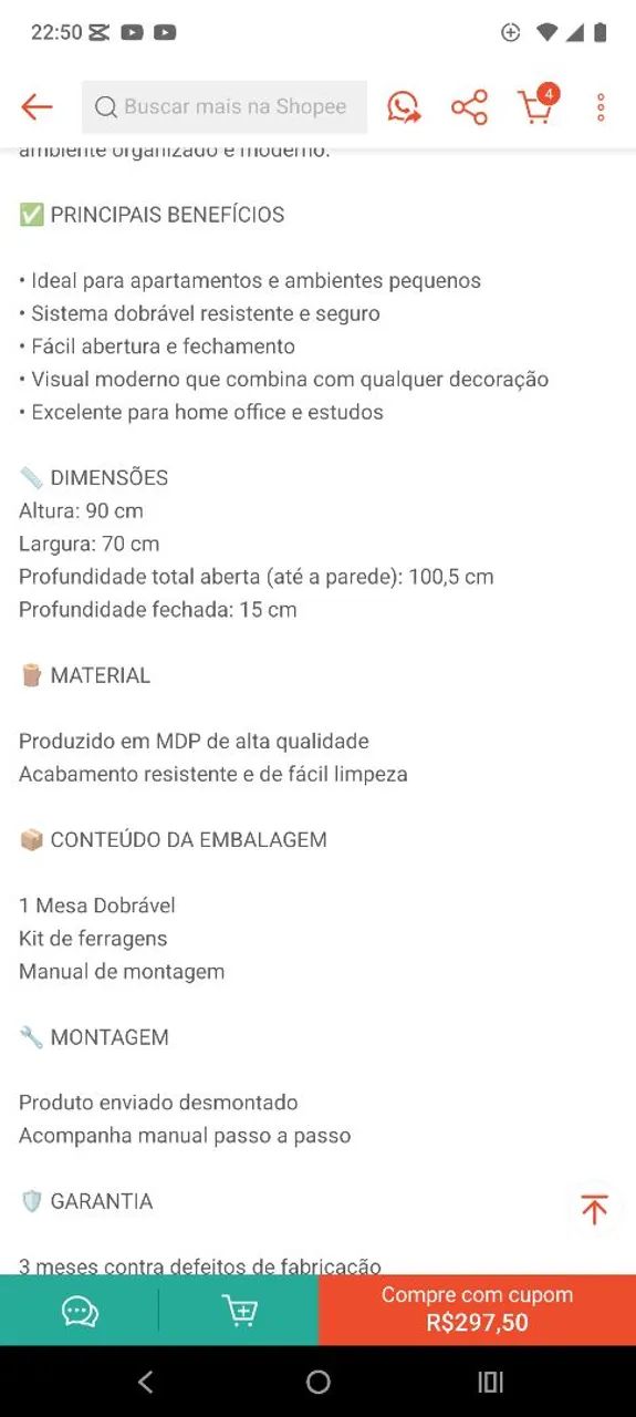 Vende-se essa mesa compacta dobrável e flexível  - Foto 5
