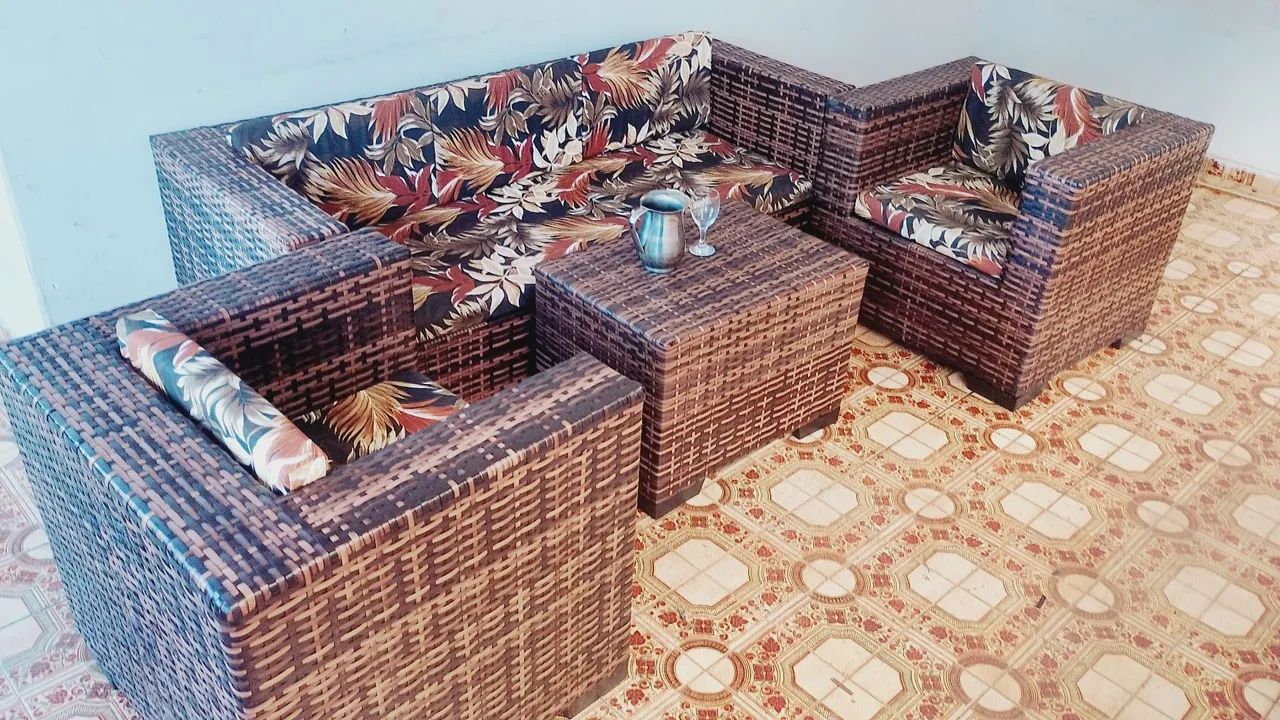 Jogo de sofá alto padrão de vime sintético  - Foto 4