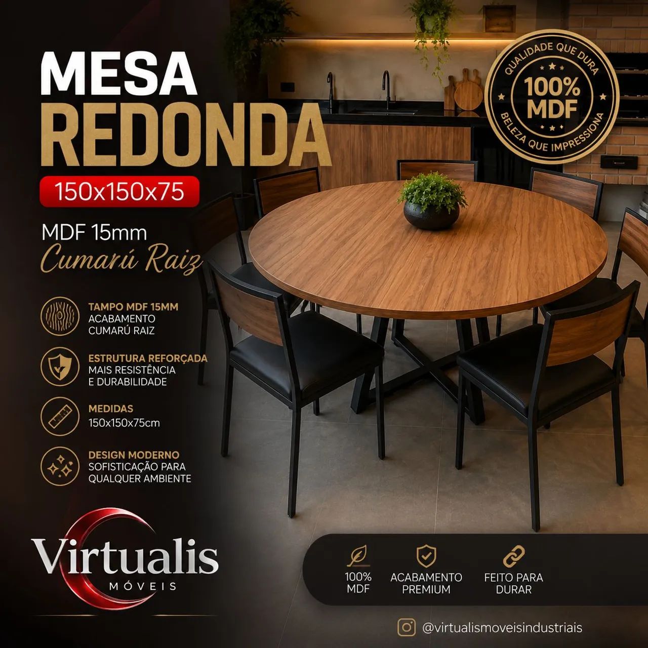 Mesa de jantar redonda
