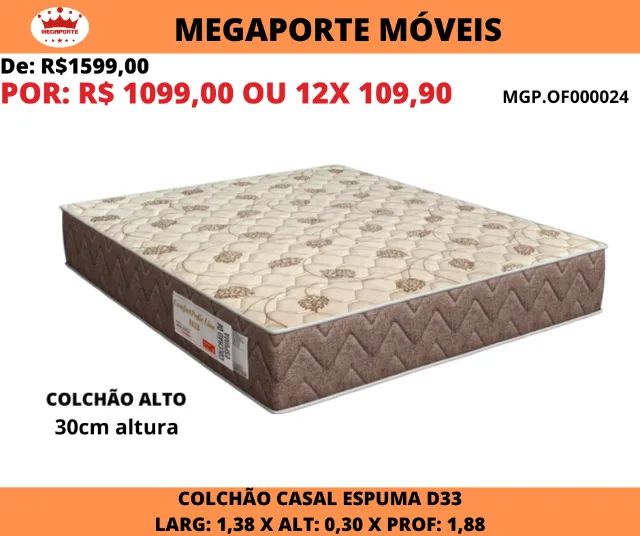 Colchão Casal Espuma D33 Line