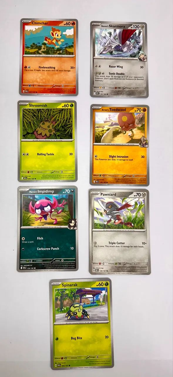 Pokémon - pack com 7 cartas Basic USA *2