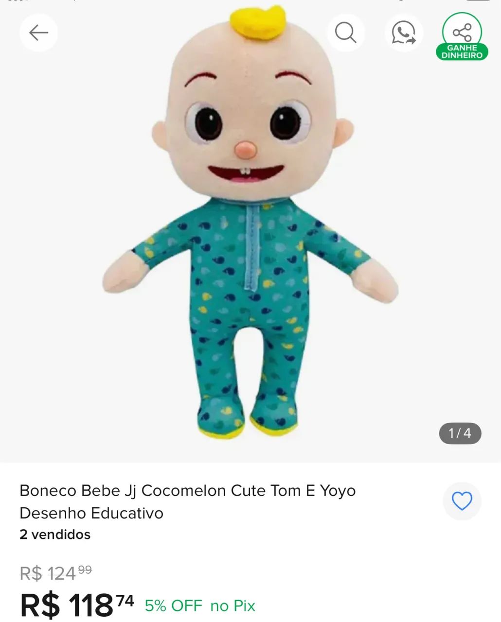 Cocomelon JJ Boneco Pelúcia 