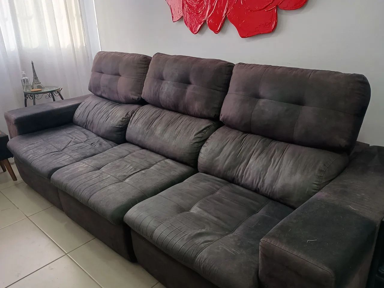 Sofá retrátil 3 lugares 