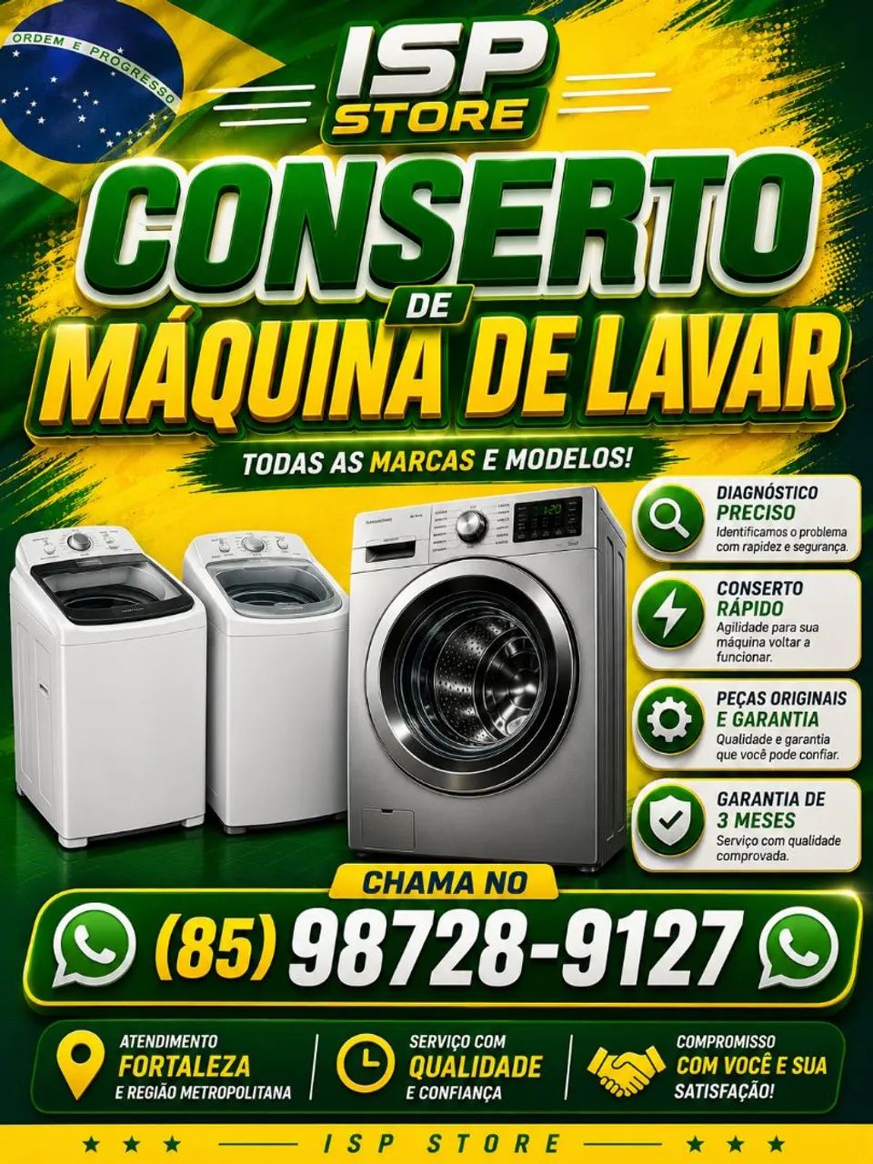 Consertos de MÁQUINAS DE LAVAR - A DOMICÍLIO 