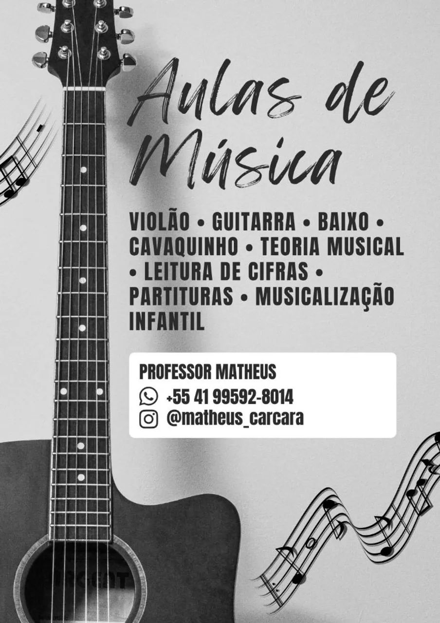 Aulas de música com o professor Matheus  - Foto 2