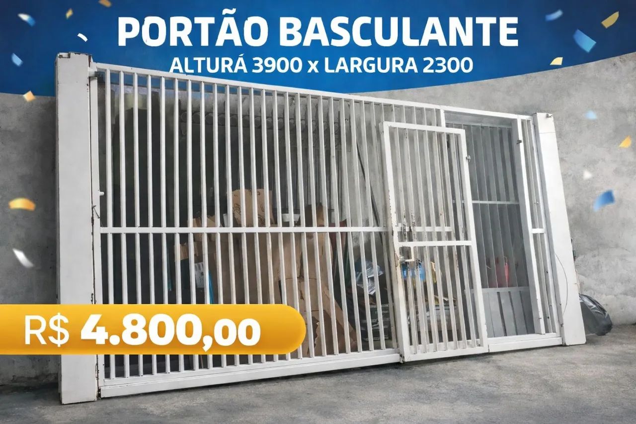 Portão Basculante em Ferro - Excelente Estado