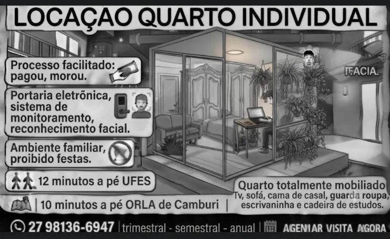 Quarto Mobiliado Individual - Foto 4