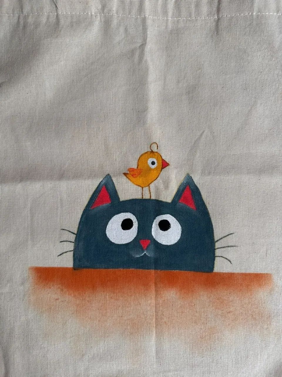 Ecobag Gato Curioso com Passarinho - Foto 3