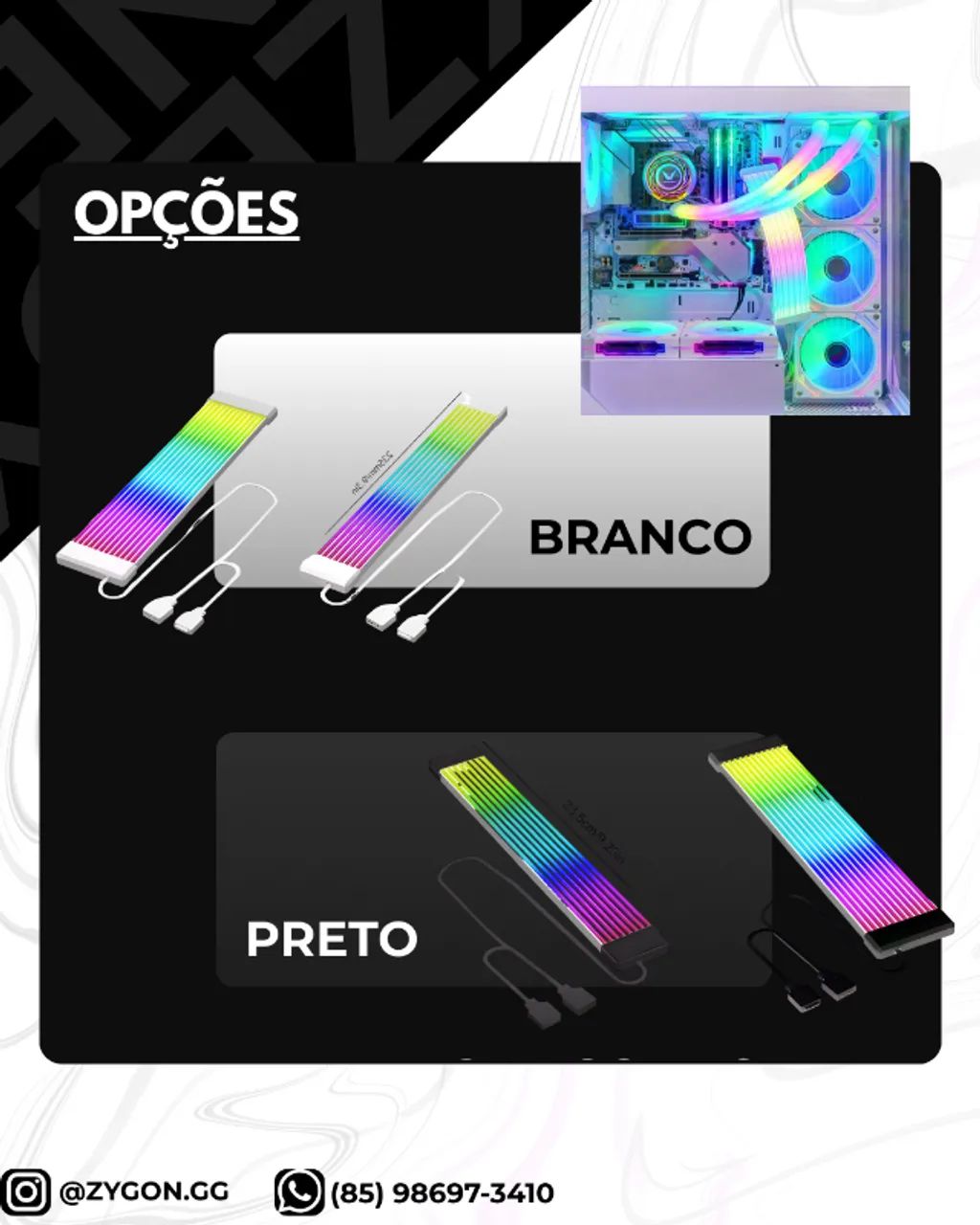 [NOVO] Cabo Extensor ARGB / Para Placa Mãe e Placa de Vídeo Com Software - Com Garantia - Foto 2