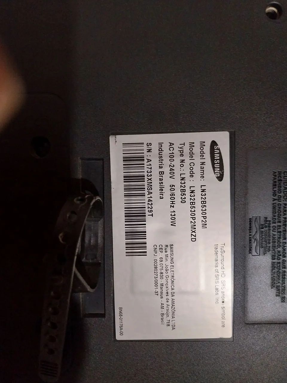 Tv Sansung 32 polegadas lcd ( suporte pedestal avariado) - Foto 5