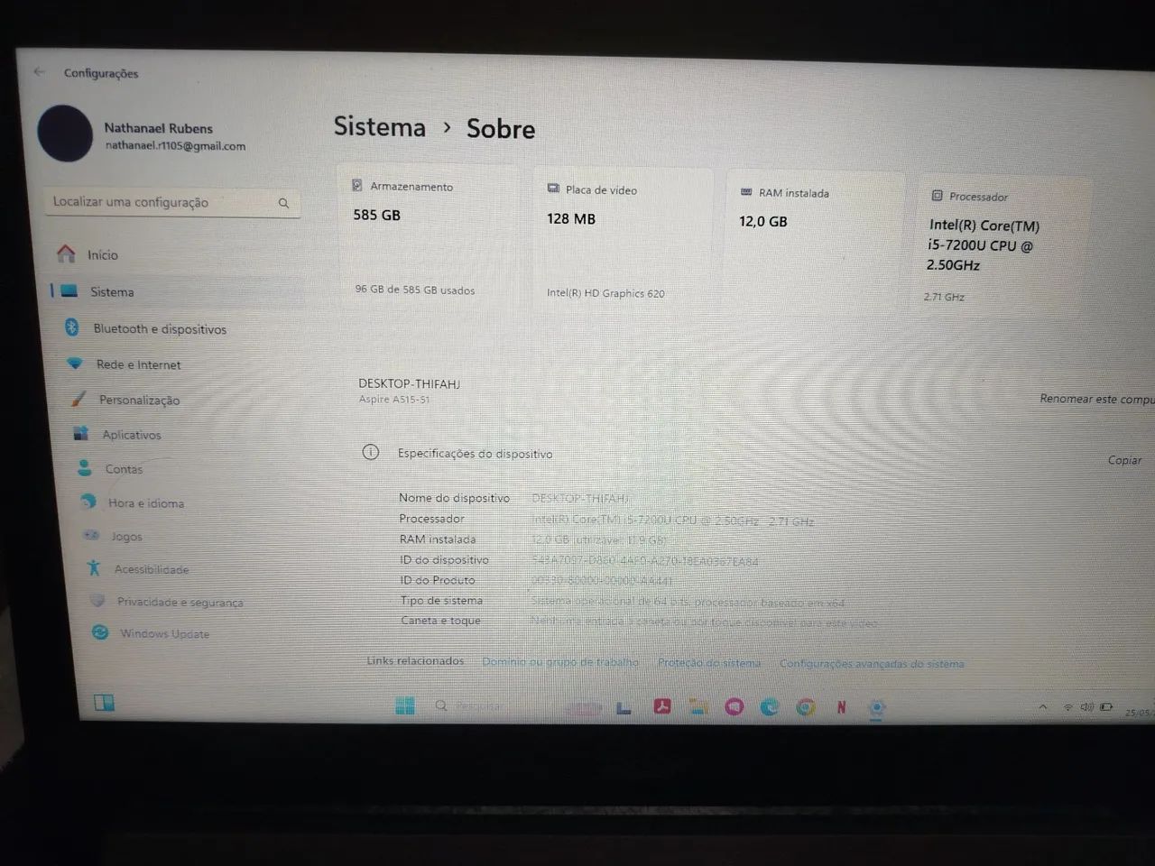 Aspire A515-51 Core I5-7200U - Foto 3