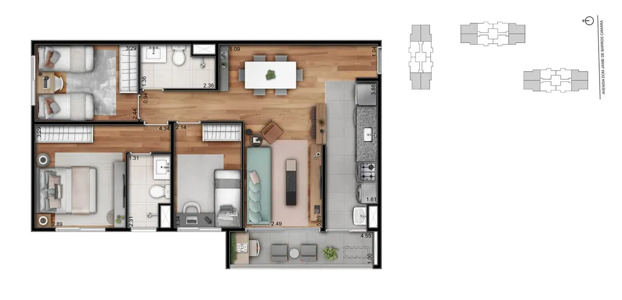 PLANTA 76m²