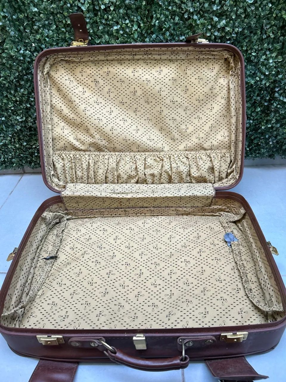 Maleta Vintage de couro - Foto 4