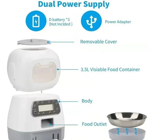 Alimentador Automático RoHS Elf para Cães e Gatos com 3,5L - Foto 3