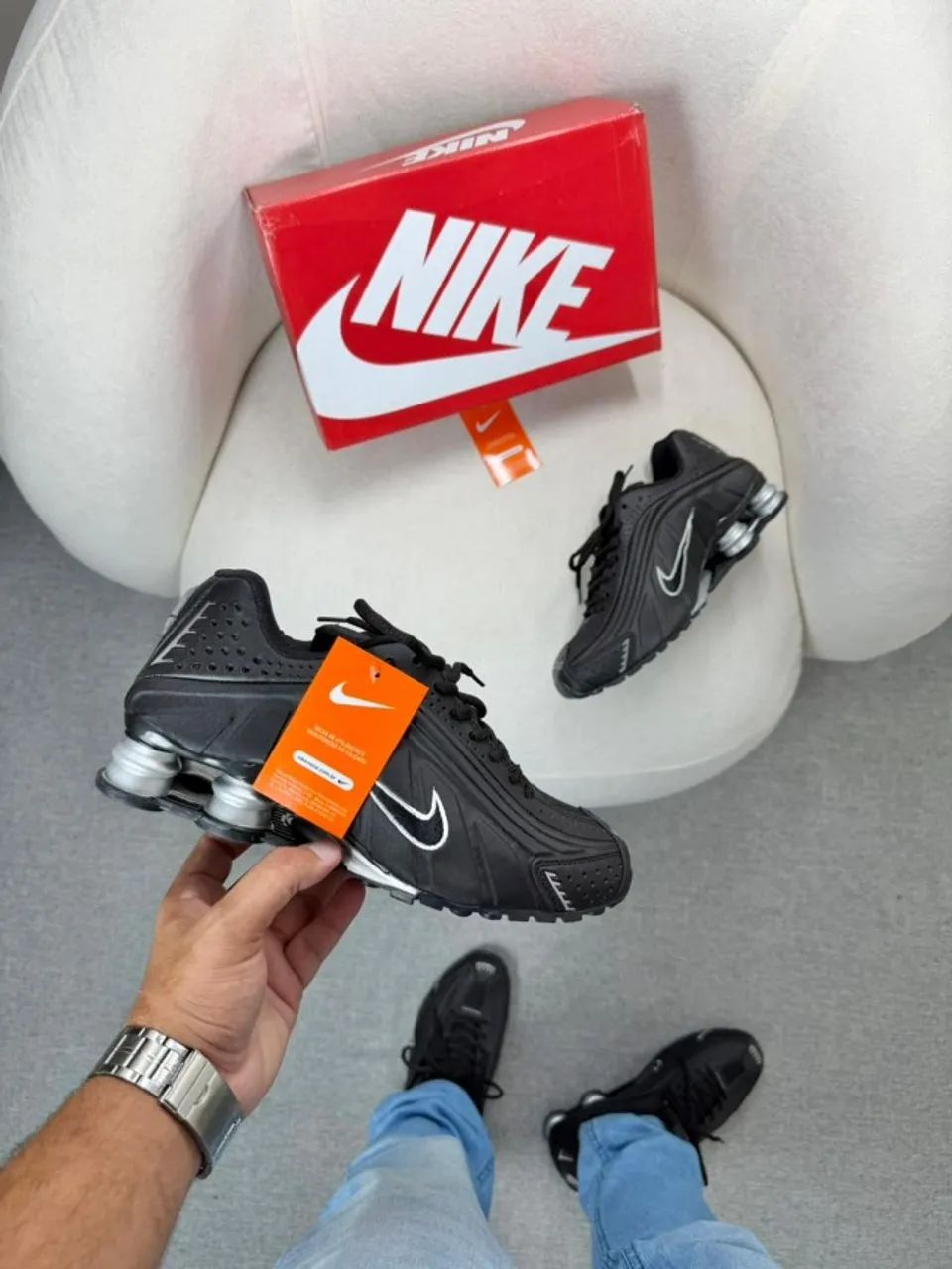 Tênis Nike R4 Preto/cinza Premium Masculino - Foto 2