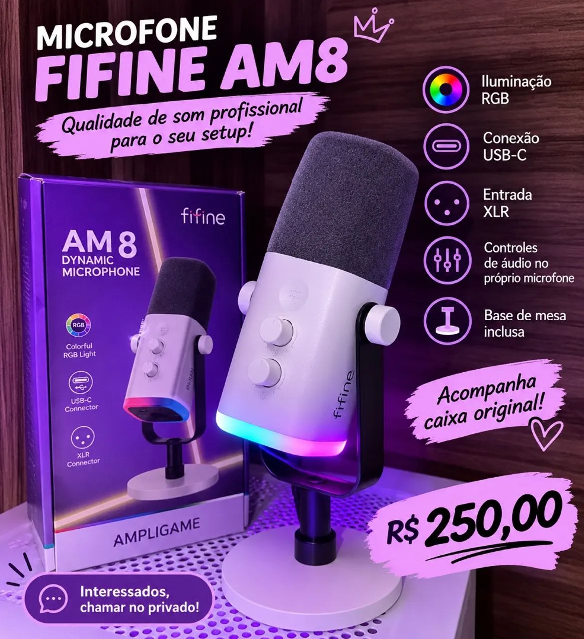 MICROFONE FIFINE AM8 RGB  - Foto 2