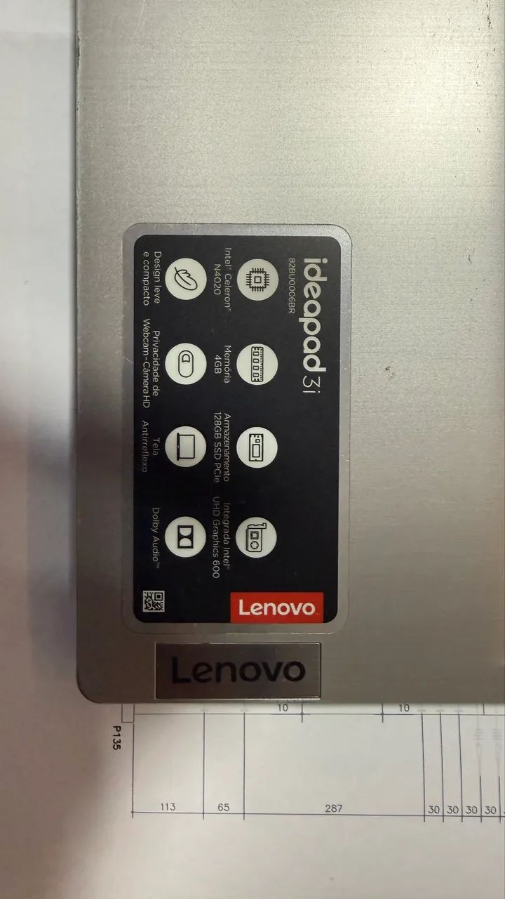 Notebook Lenovo IdeaPad 3i - Intel Celeron N4020, 4GB RAM, 128GB SSD, ótimo estado - Foto 4